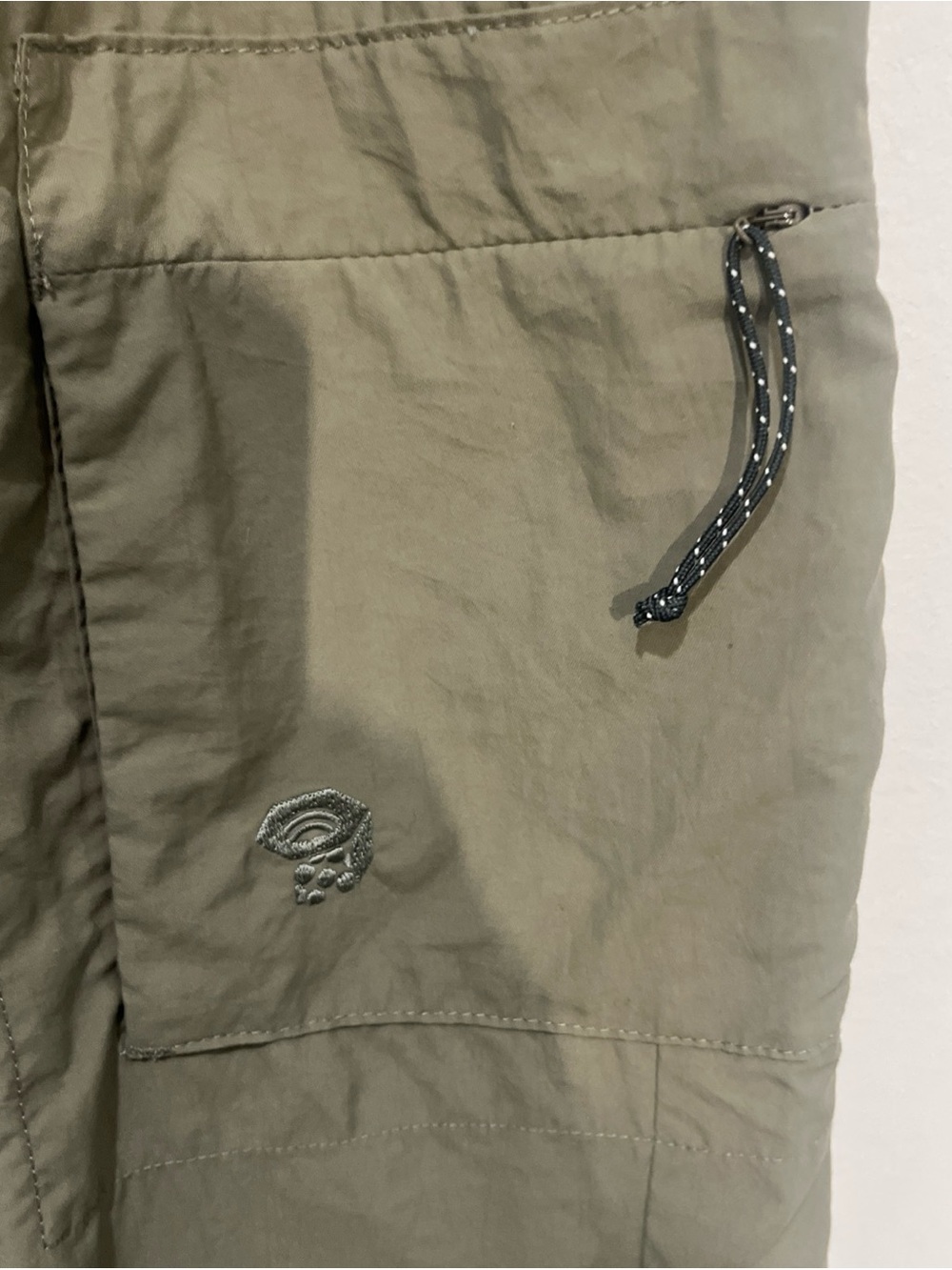 Women  Olive Cargo Pants with Integrated Belt - Picture 5 of 7